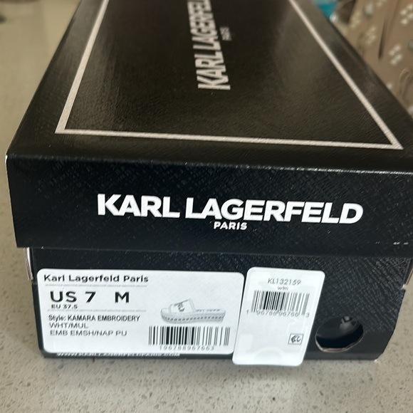 Karl Lagerfeld Kamara Embroidered Platform Slide Sandal - Picture 6 of 6